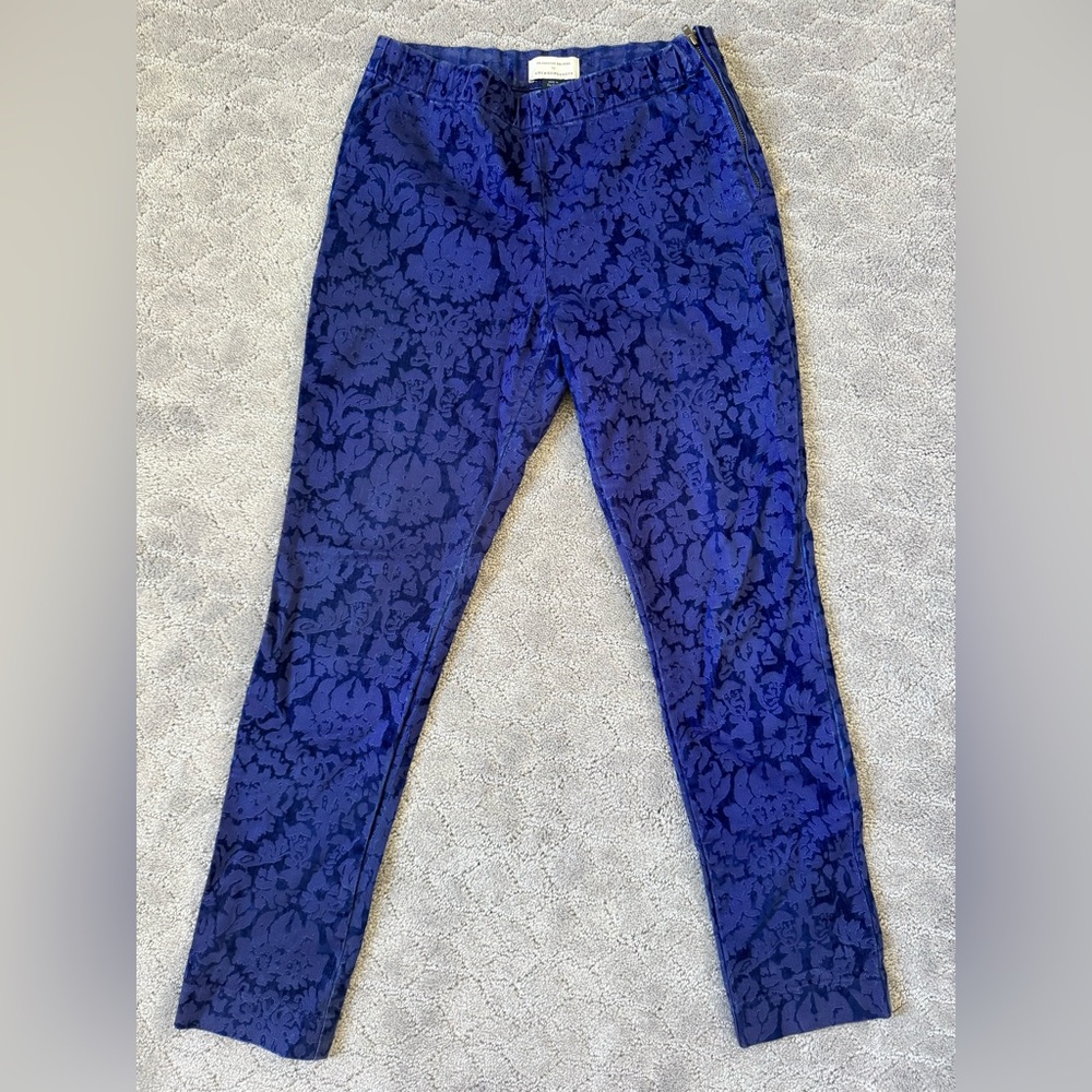 Anthropologie Indigo Floral Pants